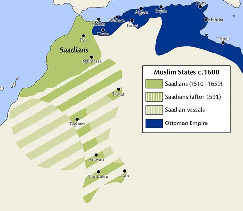 Sur quel pays du Maghreb les Saadiens règnent-ils de 1554 à 1659 ?